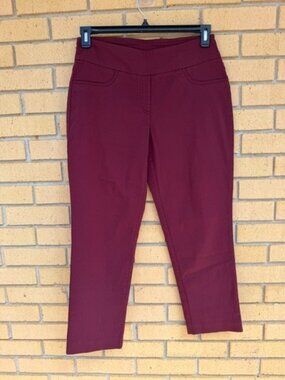 Ruby Rd Women's Red Pull On Jeans Size 10P Petite Elastic Waist Denim Pants